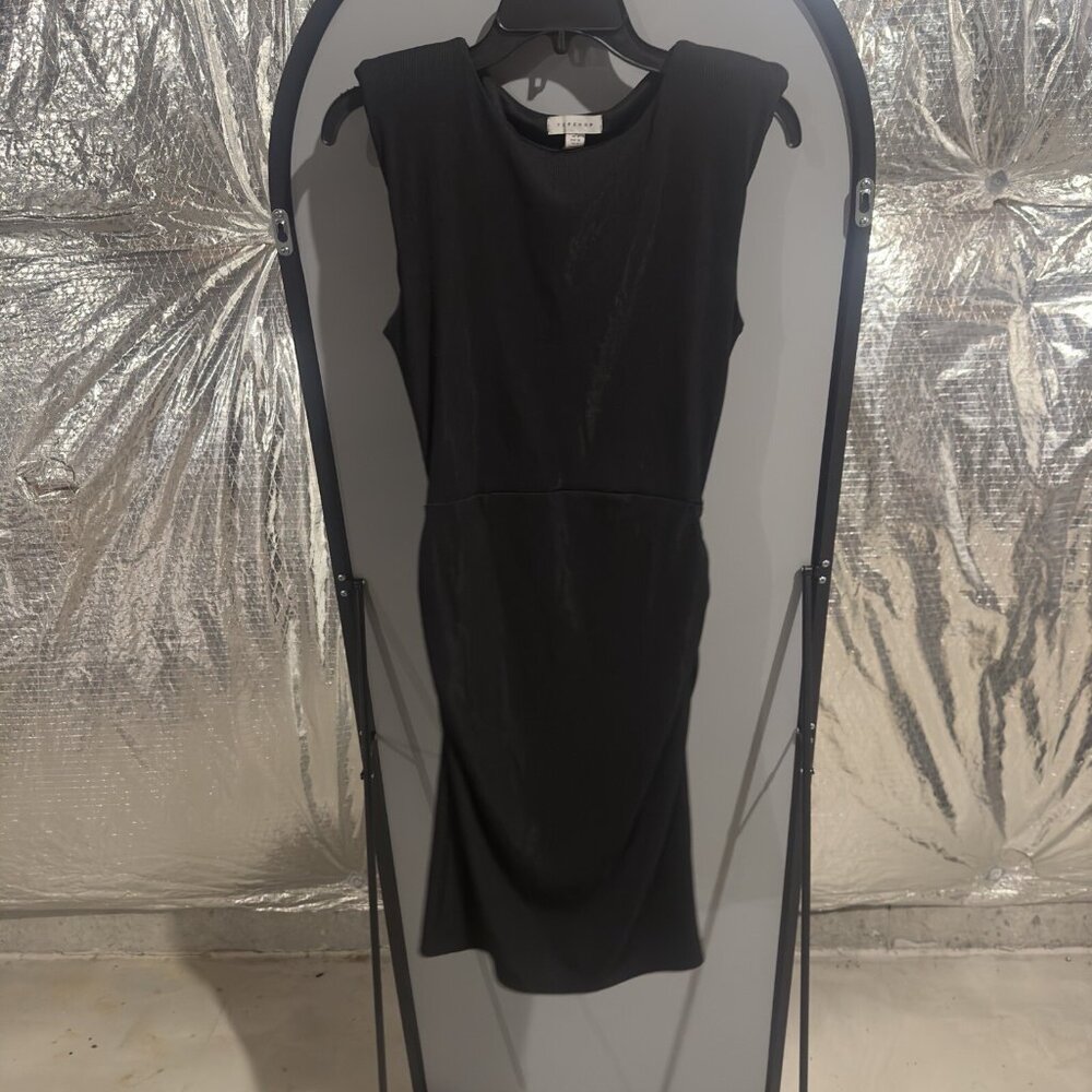 Topshop sleeveless ribbed Women's Black Dress Size 4‎